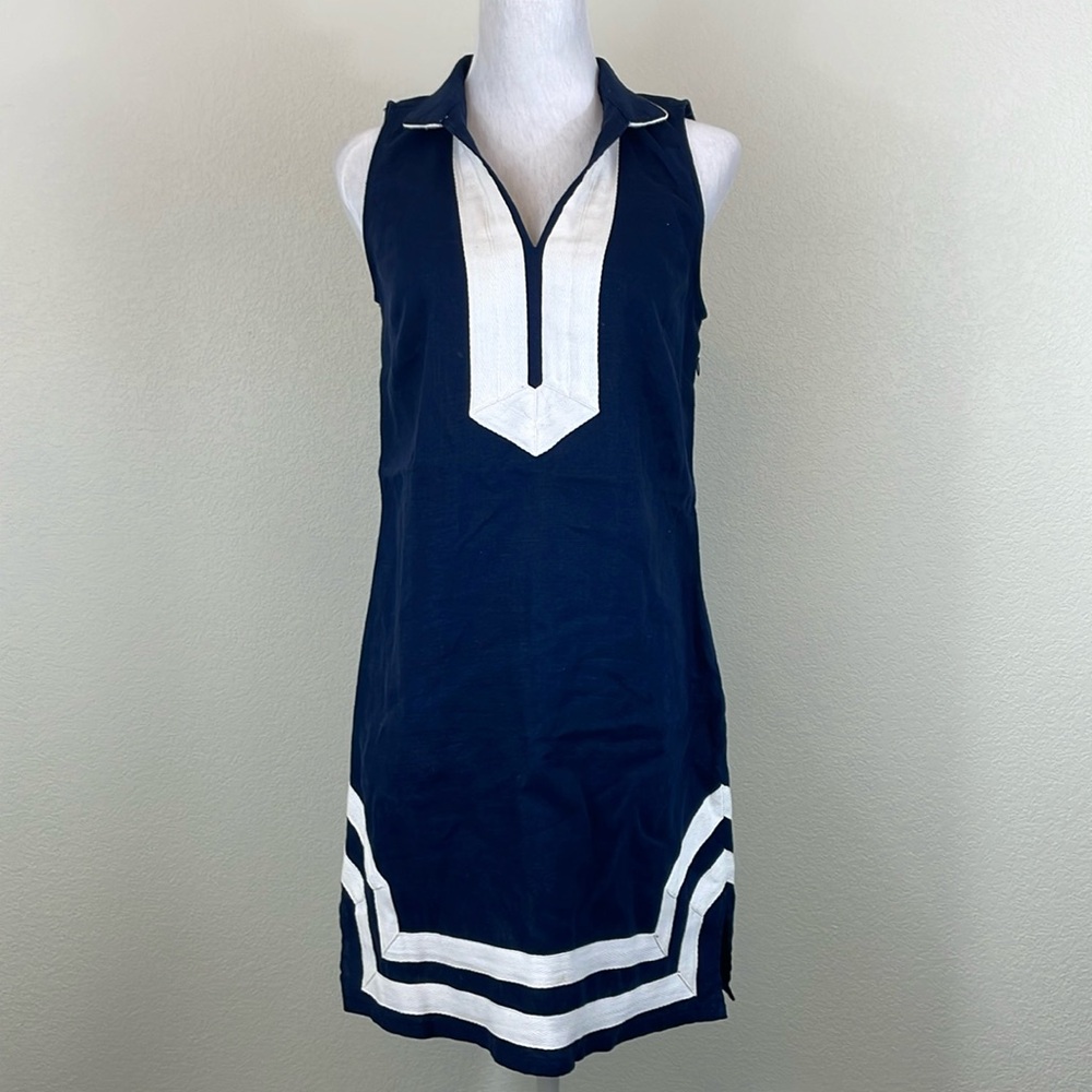 Sail to Sable navy‎ blue linen dress size s